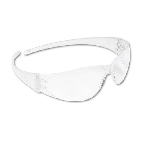 Checkmate Wraparound Safety Glasses, Clr Polycarbonate Frame, Coated Clear Lens, 12-box