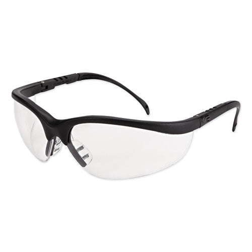 Klondike Safety Glasses, Matte Black Frame, Clear Lens, 12-box