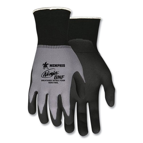 Gloves,foam,lg,12pr,gy-bk