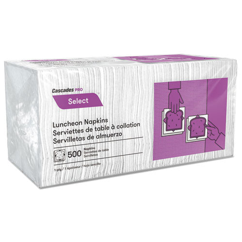 Select Luncheon Napkins, 1 Ply, 12 X 12, White, 500-pack, 6,000-carton