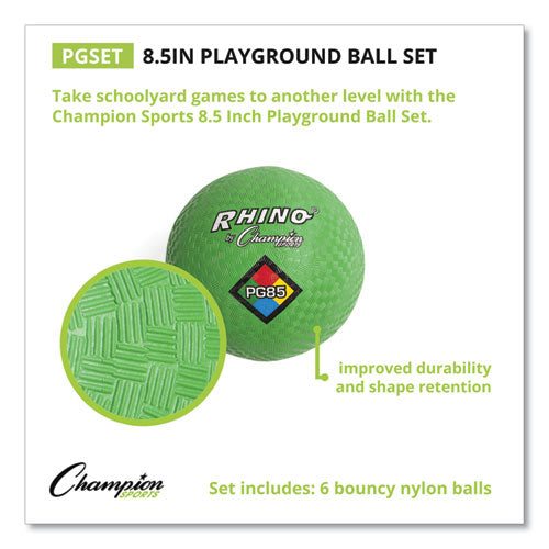 Playground Ball Set, 8.5" Diameter, Assorted Colors, 6-set