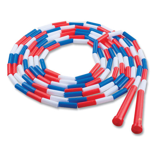 Segmented Plastic Jump Rope, 16 Ft, Red-blue-white