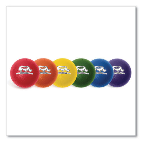 Rhino Skin Dodge Ball Set, 6" Diameter, Assorted Colors, 6-set