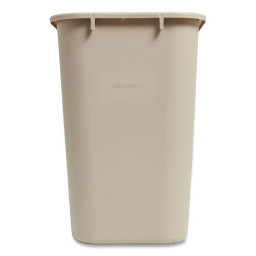 Open Top Indoor Trash Can, Plastic, 10.25 Gal, Beige