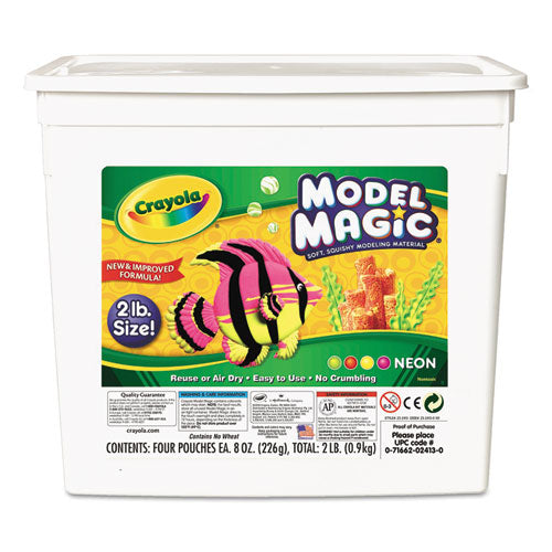Model Magic Modeling Compound, 8 Oz Packs, Assorted Neon Colors, 4 Packs-box