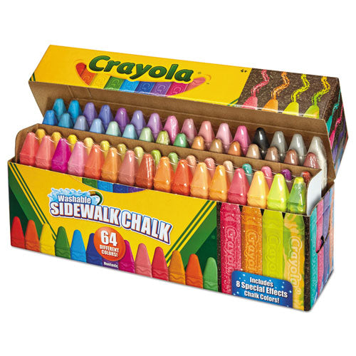 Ultimate Sidewalk Chalk, 4", 60 Assorted Colors, 64-set