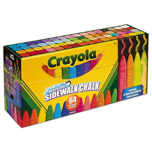 Ultimate Sidewalk Chalk, 4", 60 Assorted Colors, 64-set