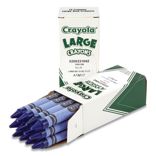 Bulk Crayons, Large, Blue, 12-box