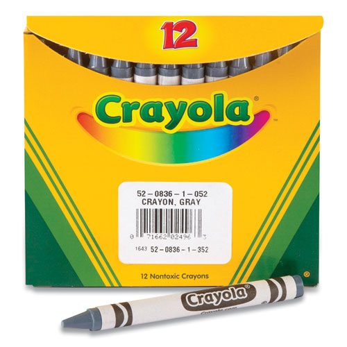 Bulkl Crayons, Gray, 12-box