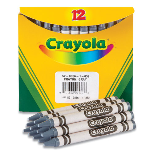 Bulkl Crayons, Gray, 12-box