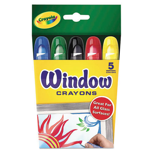 Washable Window Crayons, 5-set