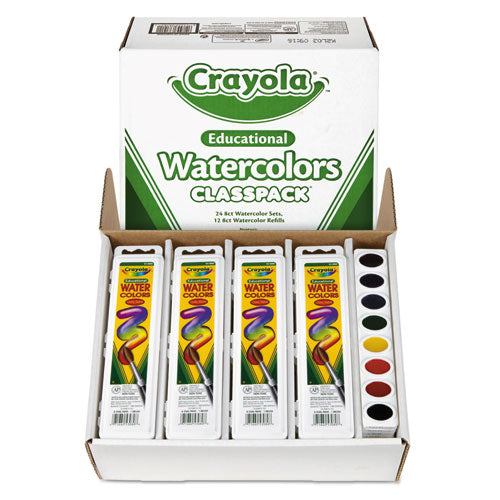 Watercolors, 8 Assorted Colors, Palette Tray, 36-carton