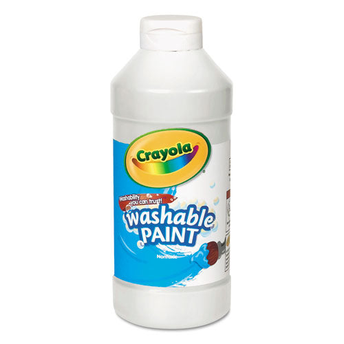 Washable Paint, White, 16 Oz Bottle