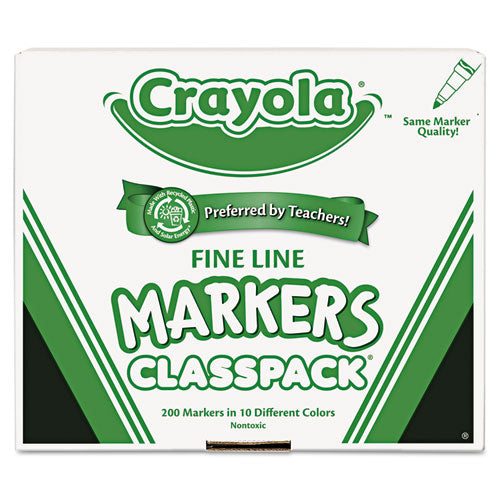 Fine Line 200-count Classpack Non-washable Marker, Fine Bullet Tip, Assorted Colors, 200-box