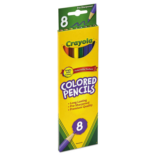 Long-length Colored Pencil Set, 3.3 Mm, 2b (#1), Assorted Lead-barrel Colors, 8-pack