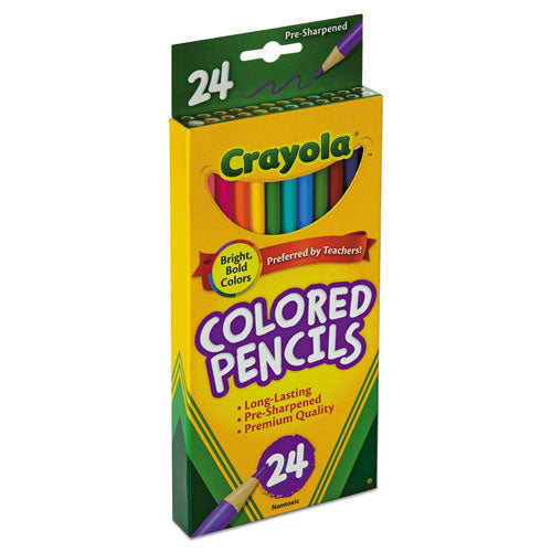 Long-length Colored Pencil Set, 3.3 Mm, 2b (#1), Assorted Lead-barrel Colors, 24-pack