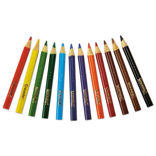 Short-length Colored Pencil Set, 3.3 Mm, 2b (#1), Assorted Lead-barrel Colors, Dozen
