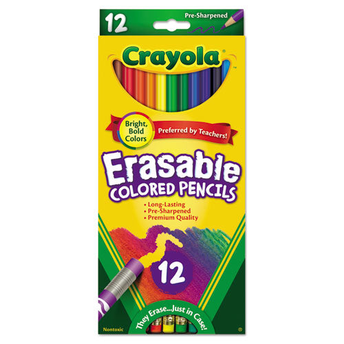 Erasable Color Pencil Set, 3.3 Mm, 2b (#1), Assorted Lead-barrel Colors, Dozen