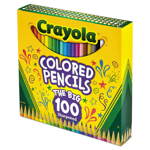 Long-length Colored Pencil Set, 3.3 Mm, 2b (#1), Assorted Lead-barrel Colors, 100-pack