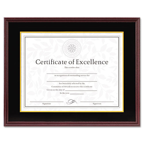 Hardwood Document-certificate Frame W-mat, 11 X 14, 8.5 X 11, Mahogany