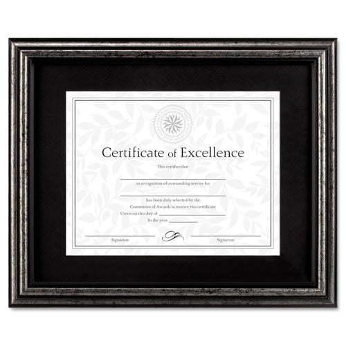 Document Frame, Desk-wall, Wood, 11 X 14 Matted To 8.5 X 11, Antique Charcoal Brushed Finish