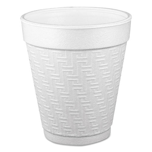 Small Foam Drink Cups, 10 Oz, Hot-cold, White, 25-bag, 40 Bags-carton