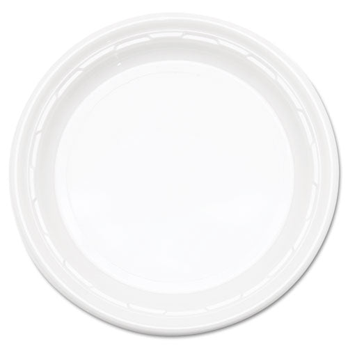 Famous Service Impact Plastic Dinnerware, Plate, 10.25" Dia, White, 500-carton