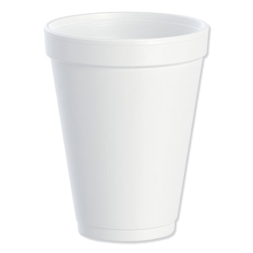 Foam Drink Cups, 12 Oz, White, 25-bag, 40 Bags-carton