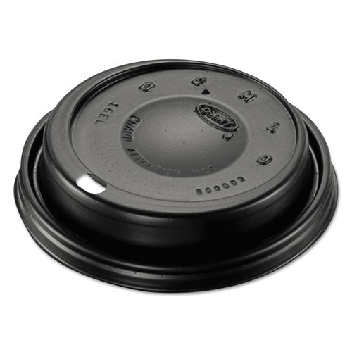 Cappuccino Dome Sipper Lids, Fits 12 Oz To 24 Oz Cups, Black, 100-pack, 10 Packs-carton
