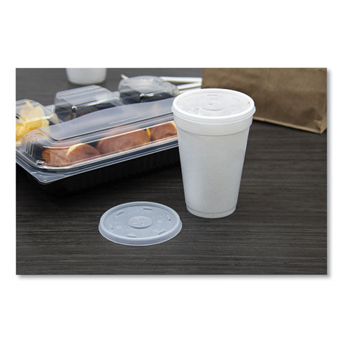 Plastic Lids, Fits 12 Oz To 24 Oz Hot-cold Foam Cups, Straw-slot Lid, White, 100-pack, 10 Packs-carton
