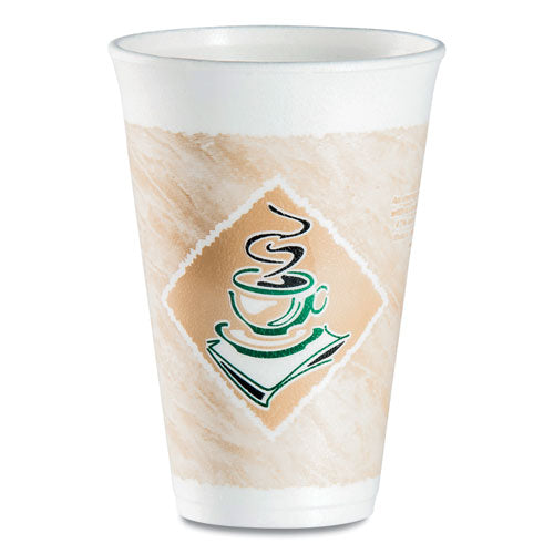 Café G Foam Hot-cold Cups, 16 Oz, Brown-green-white, 1,000-carton
