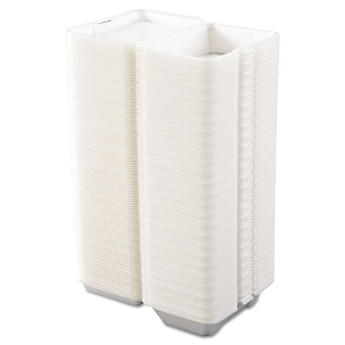 Foam Hinged Lid Containers, 1-compartment, 6.4 X 9.3 X 2.9, White, 200-carton