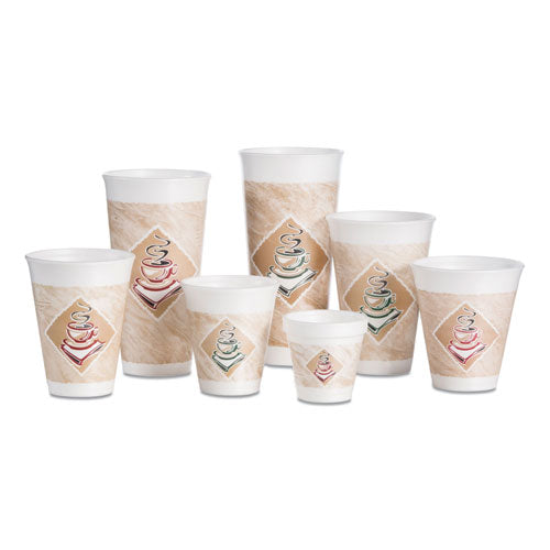 Cafe G Foam Hot-cold Cups, 20 Oz, Brown-red-white, 20-pack