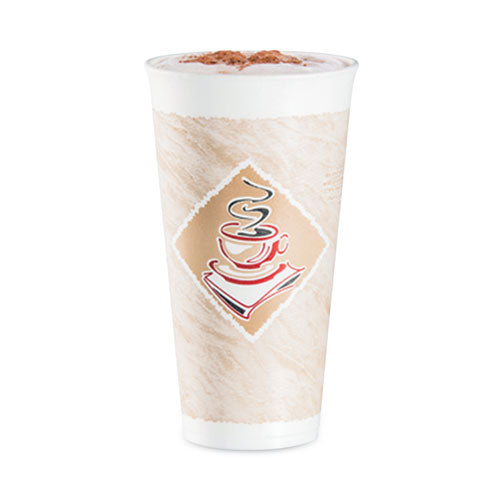 Cafe G Foam Hot-cold Cups, 20 Oz, Brown-red-white, 20-pack