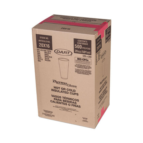 Cafe G Foam Hot-cold Cups, 20 Oz, Brown-red-white, 500-carton