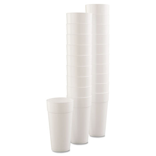 Foam Drink Cups, Hot-cold, 24 Oz, White, 25-bag, 20 Bags-carton