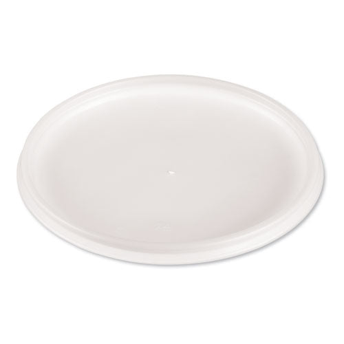 Plastic Lids For Foam Cups, Bowls And Containers, Flat, Vented, Fits 12-60 Oz, Translucent, 500-carton