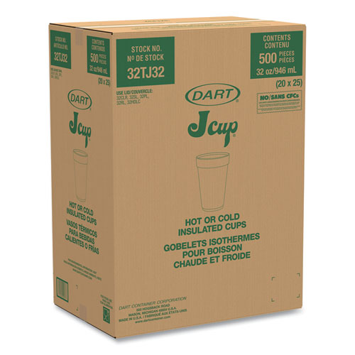 Foam Drink Cups, 32 Oz, White, 25-bag, 20 Bags-carton