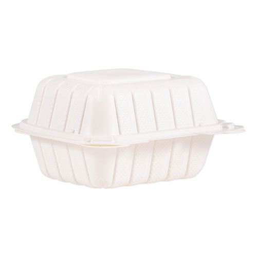 Hinged Lid Containers, 6 X 6.3 X 3.3, White, 400-carton