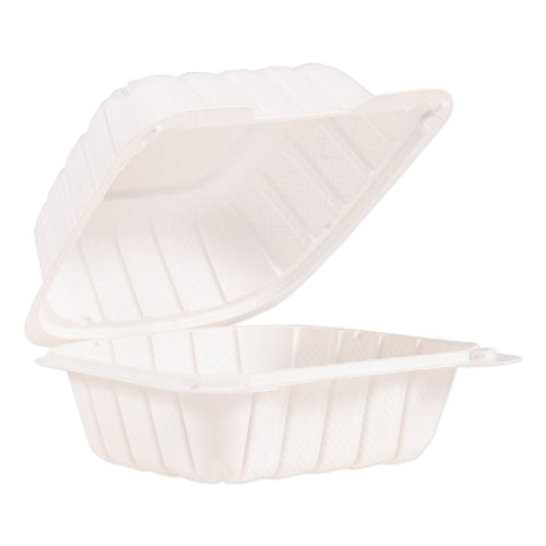 Hinged Lid Containers, 6 X 6.3 X 3.3, White, 400-carton