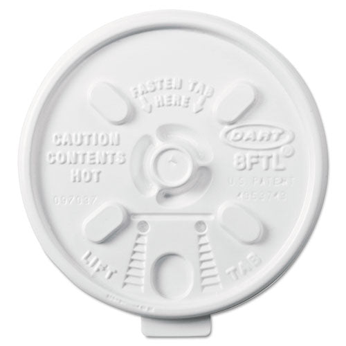 Lift N' Lock Plastic Hot Cup Lids, Fits 8 Oz Cups, White, 1,000-carton