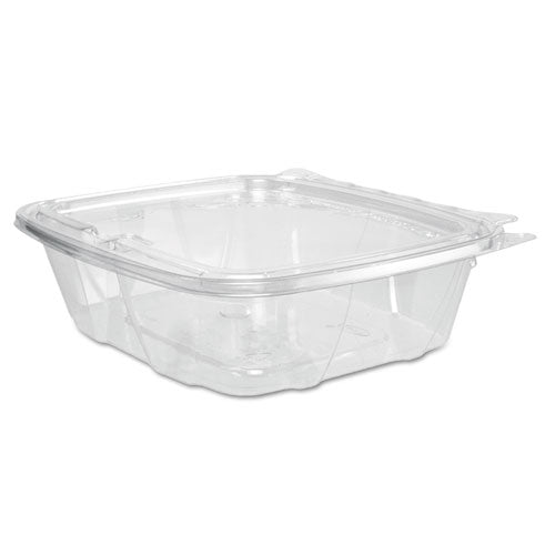 Clearpac Safeseal Tamper-resistant, Tamper-evident Containers, Flat Lid, 24 Oz, 6.4 X 1.9 X 7.1, Clear, 100-bag, 2 Bags-ct