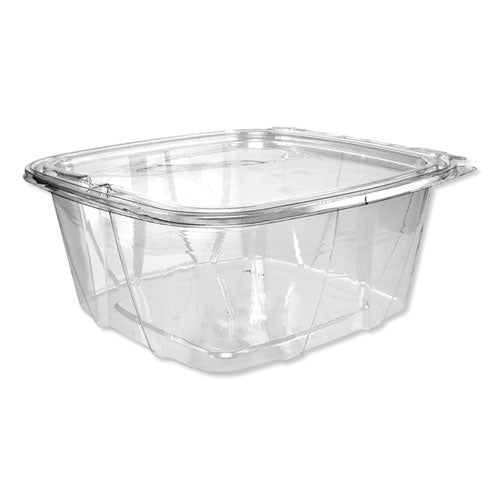 Clearpac Safeseal Tamper-resistant, Tamper-evident Containers, Flat Lid, 64 Oz, 8.1 X 7.8 X 3.3, Clear, 100-bag, 2 Bags-ct