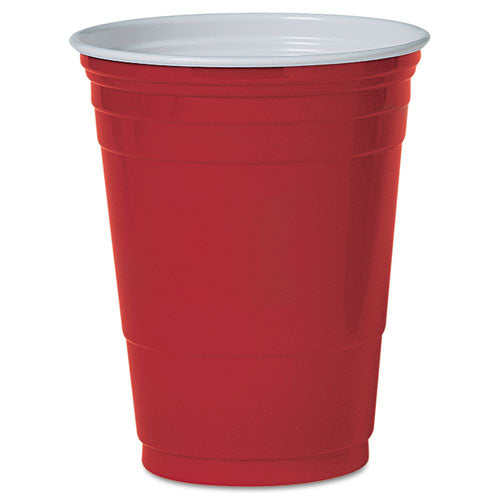 Solo Plastic Party Cold Cups, 16 Oz, Red, 50-pack