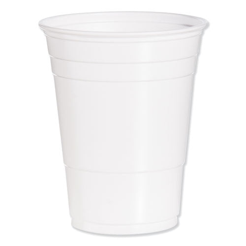 Solo Party Plastic Cold Drink Cups, 16 Oz To 18 Oz, White, 50-bag, 20 Bags-carton