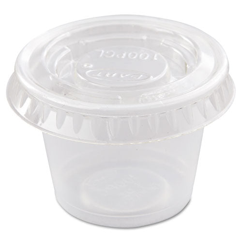 Portion-soufflé Cup Lids, Fits 0.5 Oz To 1 Oz Cups, Pet, Clear, 125 Pack, 20 Packs-carton