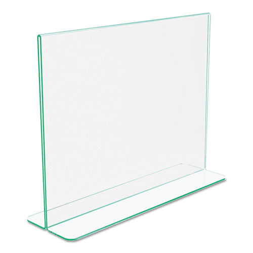 Superior Image Premium Green Edge Sign Holders, 11 X 8 1-2 Insert, Clear-green