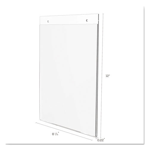 Classic Image Wall-mount Sign Holder, Portrait, 8 1-2 X 11, Clear