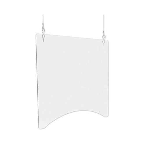 Hanging Barrier, 35.75" X 24", Acrylic, Clear, 2-carton
