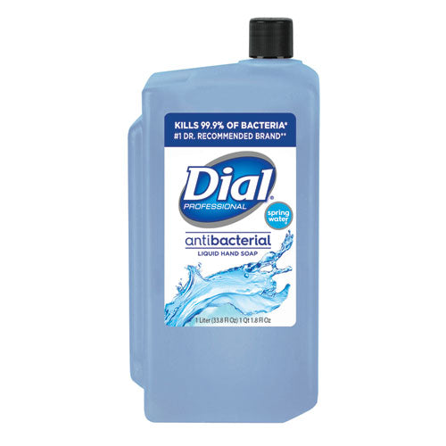 Antibacterial Liquid Hand Soap Refill For 1 L Liquid Dispenser, Spring Water, 1 L, 8-carton